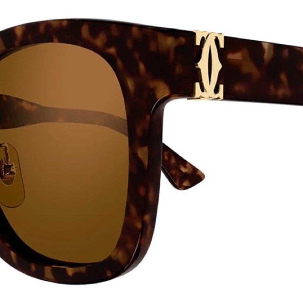 Cartier Tortoise Shell Sunglasses with Gold Accents